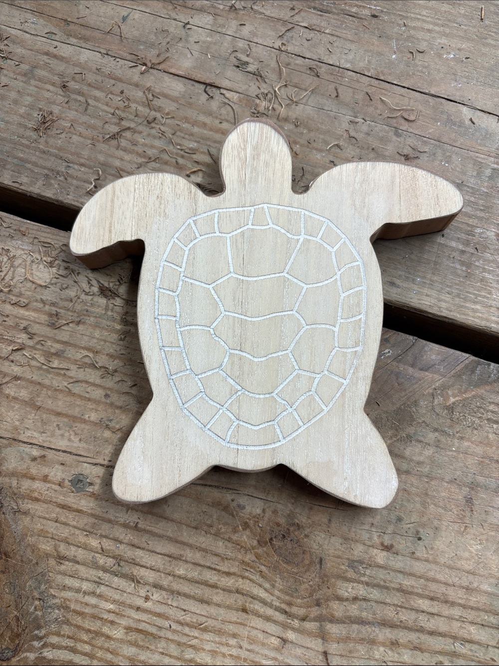 Natural Wood Turtle Accent Plaque - Unbranded